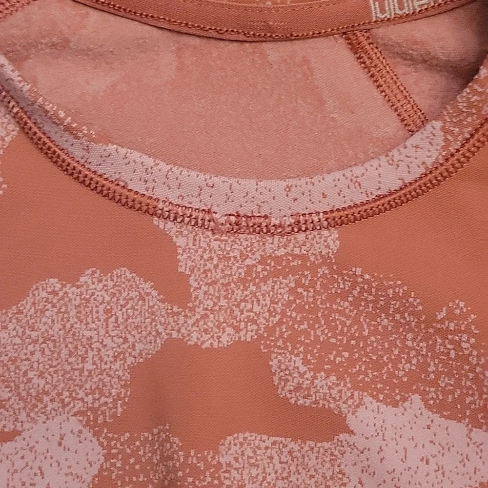 Lululemon Its Rulu Run Long Sleeve Shirt Pink Camo Jacquard Size 8